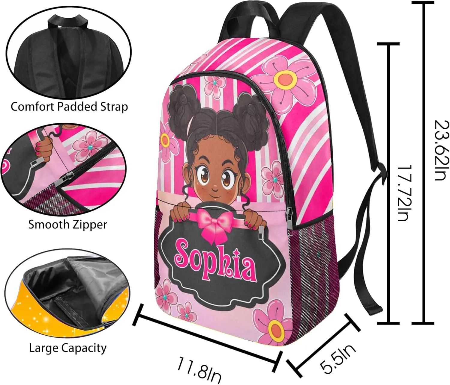 Custom Kids Backpack & Lunch Box Set Personalized Name School Bags Bookbag Lunch Bag Back to School Gift for Boy Girl (Design 08)