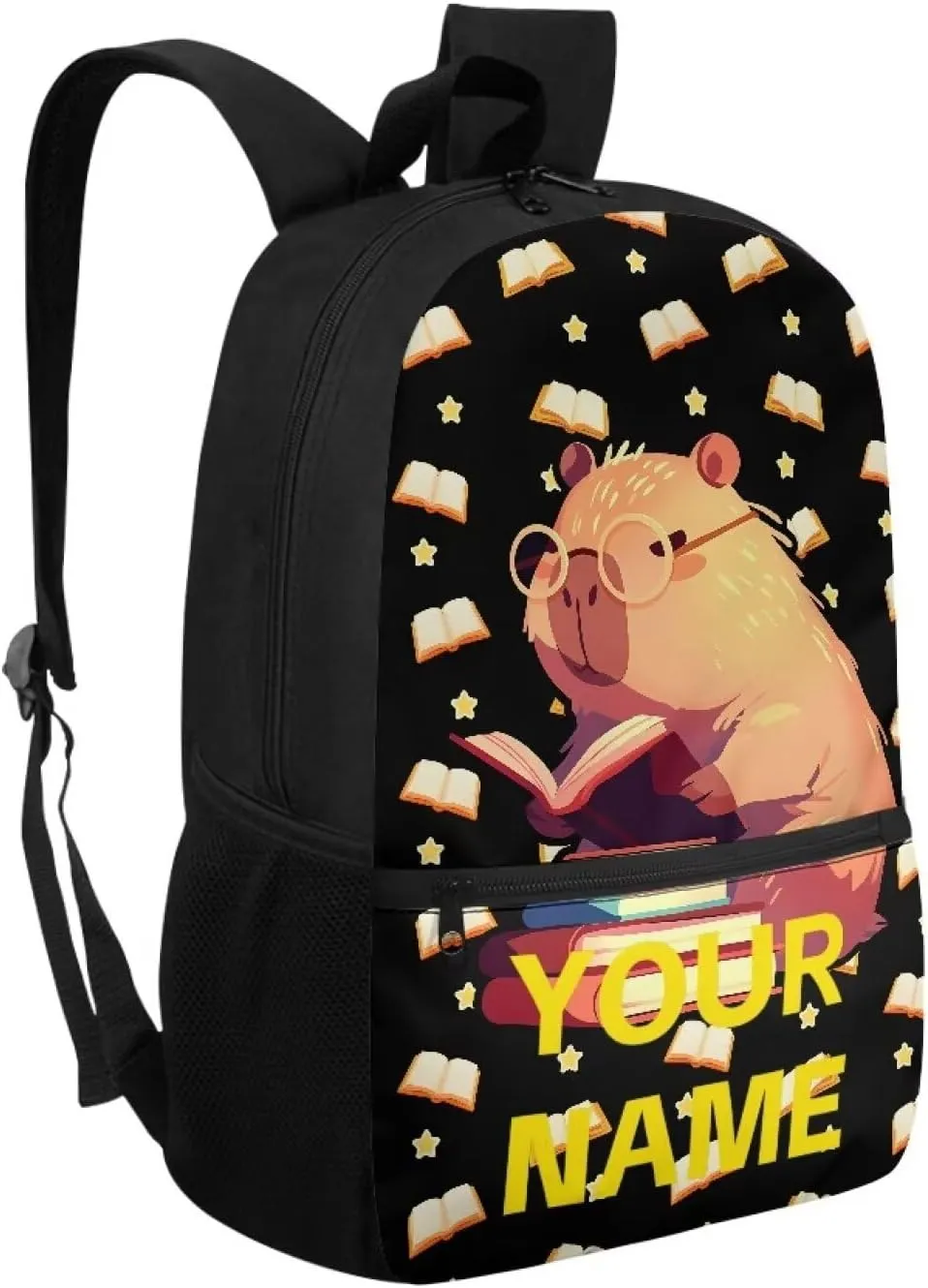 Custom School Backpack for Kids, 17" Backpacks for Elementary Middle School - Schoolbag Gifts for Teens - Capybara Large Capacity Bookbag for Students