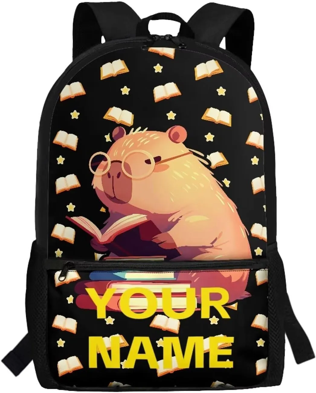 Custom School Backpack for Kids, 17" Backpacks for Elementary Middle School - Schoolbag Gifts for Teens - Capybara Large Capacity Bookbag for Students