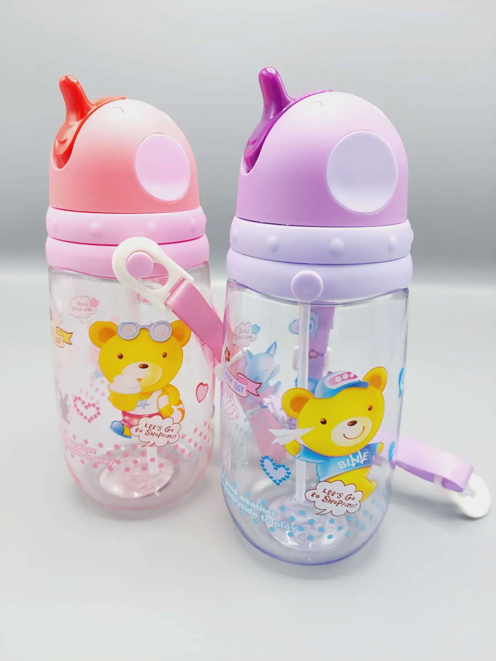 Cute Bear Themed Water Bottle Sipper For Pre School Boy and Girls | Shoulder Strip Water Bottle