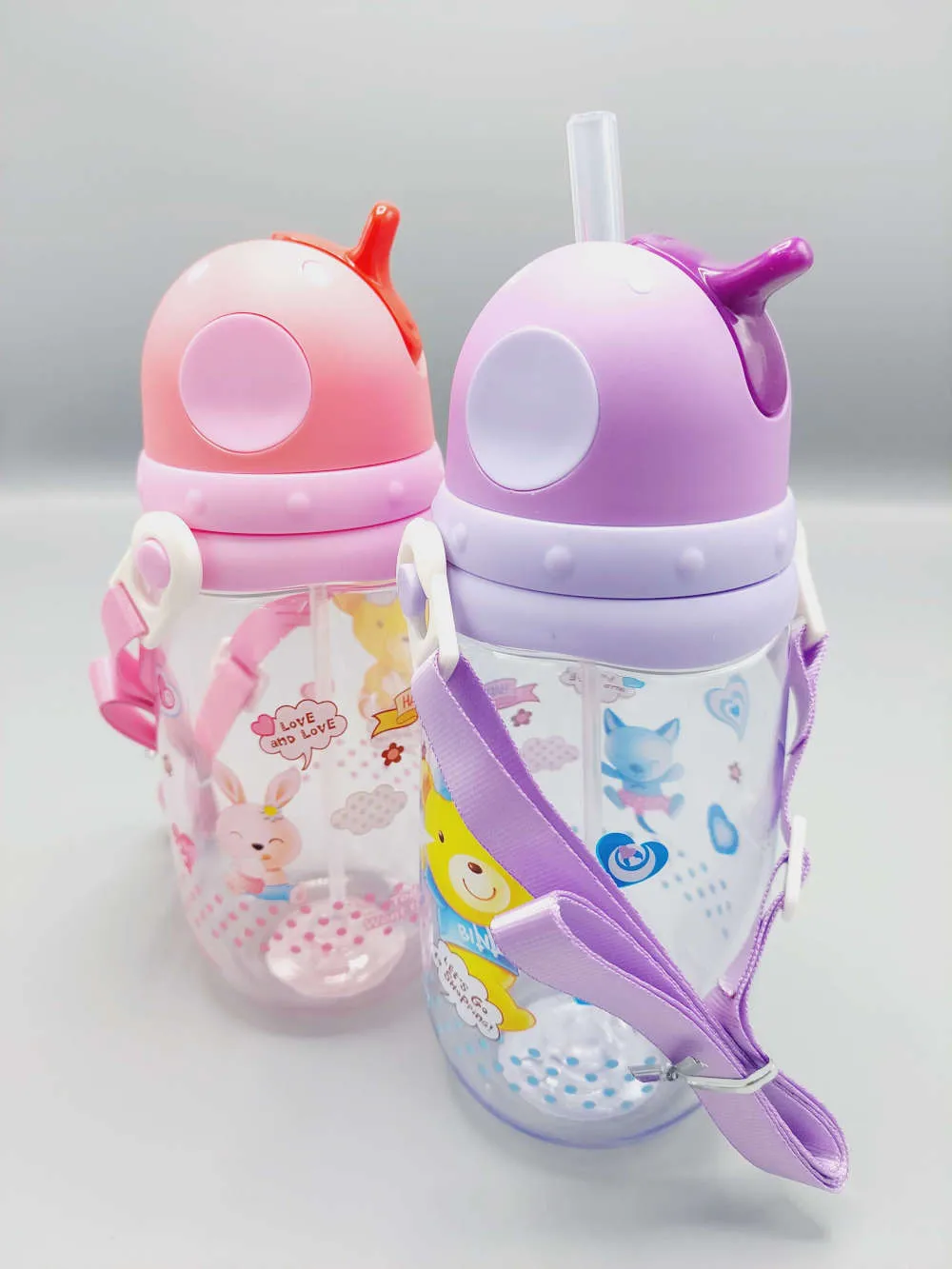 Cute Bear Themed Water Bottle Sipper For Pre School Boy and Girls | Shoulder Strip Water Bottle