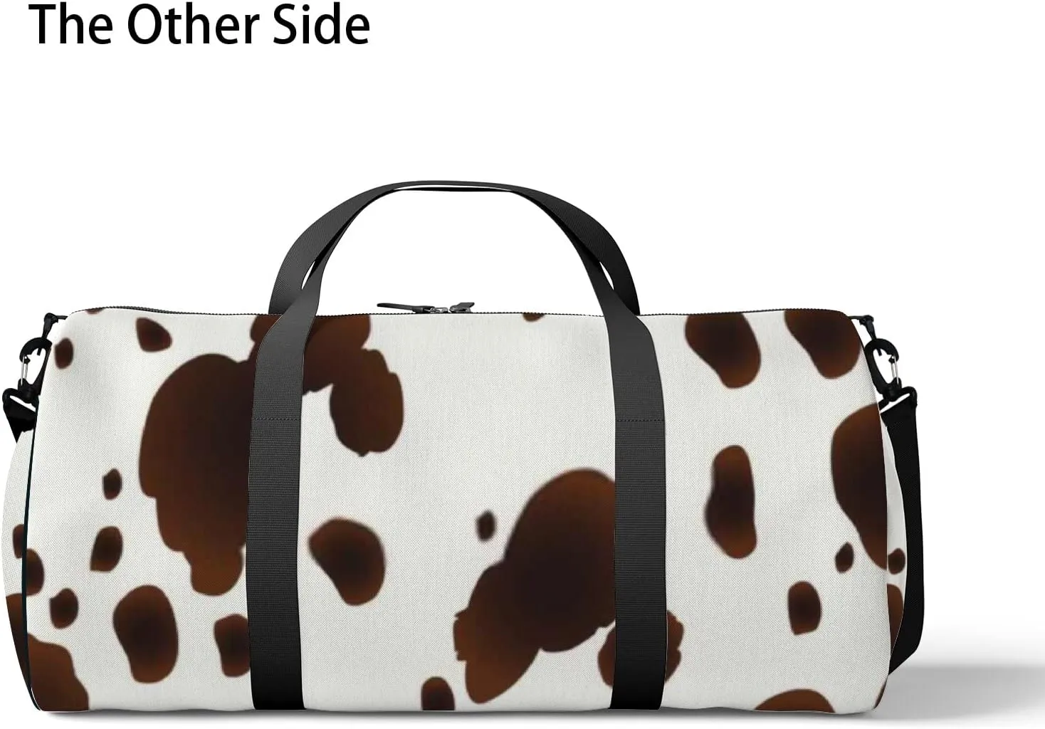 Cute Brown and White Animal Print Sports Bag Tote Bag Waterproof Gym Bag with Shoulder Strap Zipper 2 Side Pockets for Men and Women, Travel and Storage Shoulder Bag.