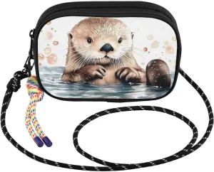 Cute Otter Swim Crossbody Bag for Women Cell Phone Purses Women's Small Shoulder Handbags Wallet Purse with Strap
