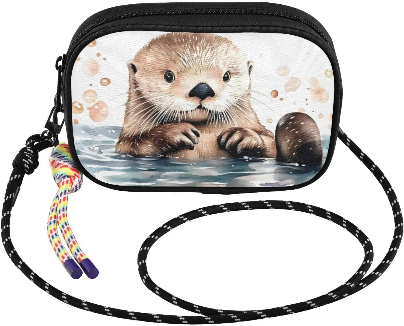 Cute Otter Swim Crossbody Bag for Women Cell Phone Purses Women's Small Shoulder Handbags Wallet Purse with Strap