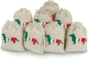 Dachshund Mexico Dog Cute Tag Drawstring Gift Bags 8 Sets Pockets DIY Jewelry Storage Pouches Wedding Party, style
