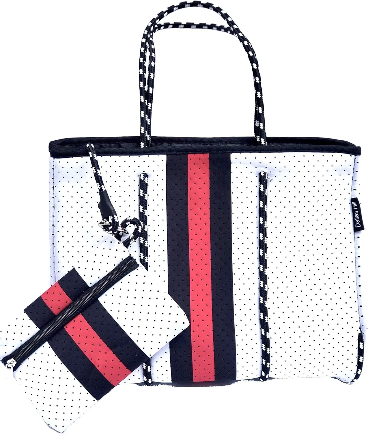 Dallas Hill Designs Large Tote Bag for Women | Neoprene Shoulder Purse | Travel, Beach, Gym Handbag | Extra Pouch