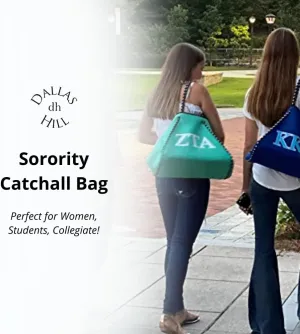 Dallas Hill Designs Sorority Tote Bag for Women | Neoprene Shoulder Purse | Travel, Gym Handbag | Extra Pouch | Gift
