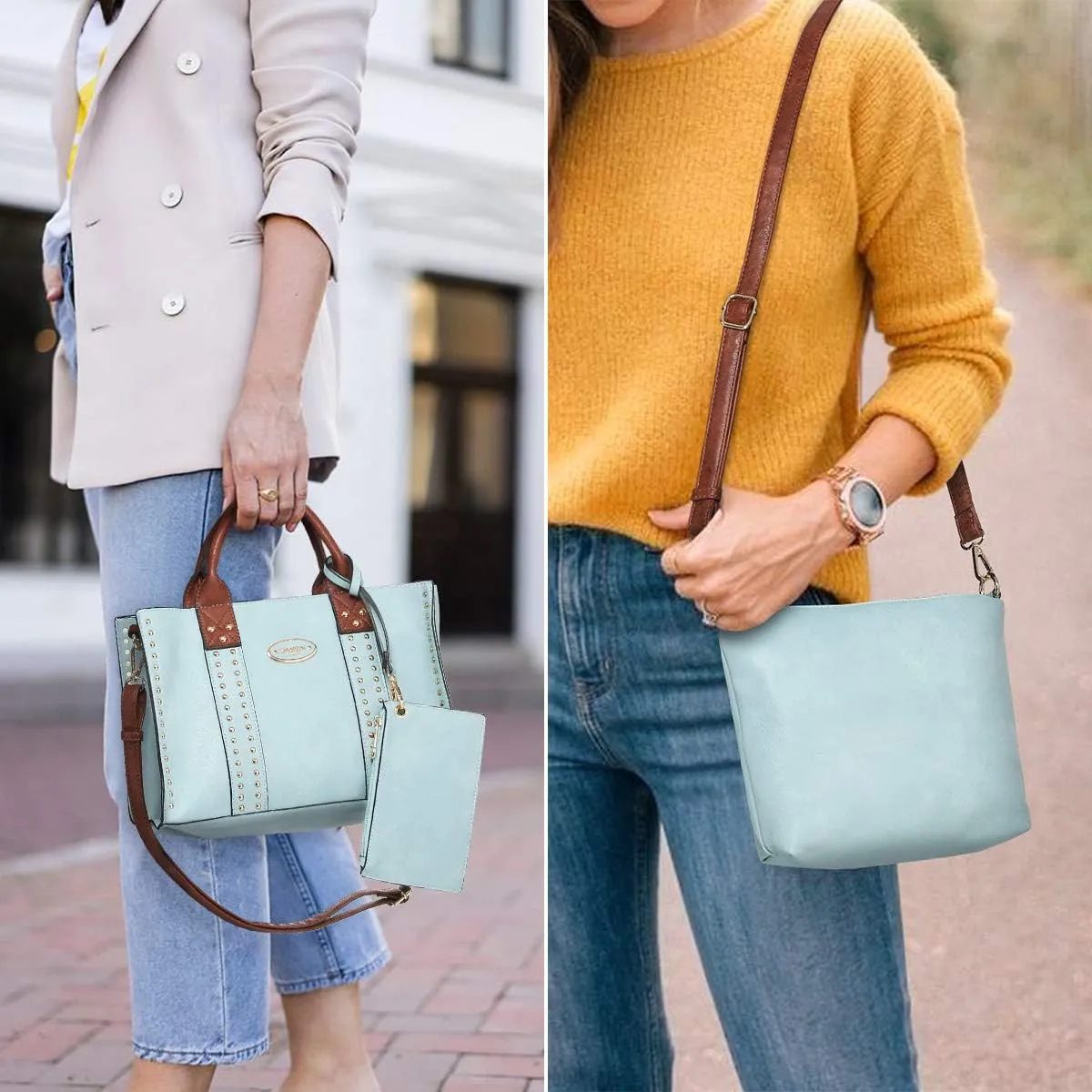 Dasein Purses Handbags for Women Tote Wallet Set Top Handle Satchel Shoulder Hobo Bag 3pcs