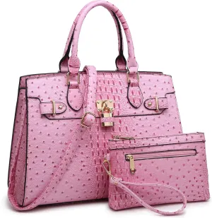 Dasein Women Handbags and Purses Ladies Shoulder Bag Top Handle Satchel Tote Work Bag with Matching Clutch