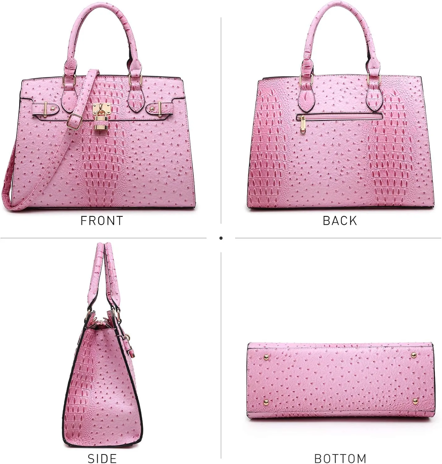 Dasein Women Handbags and Purses Ladies Shoulder Bag Top Handle Satchel Tote Work Bag with Matching Clutch