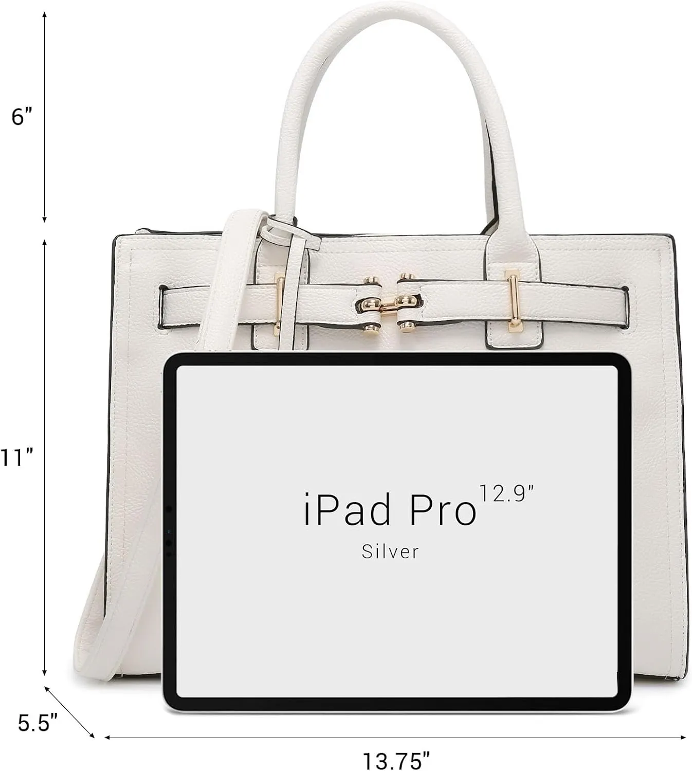 Dasein Women Satchel Purses Handbags Belted Top-handle Work Tote Shoulder Bags with Long Strap