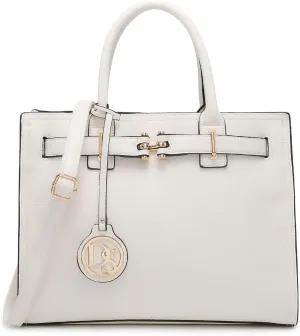 Dasein Women Satchel Purses Handbags Belted Top-handle Work Tote Shoulder Bags with Long Strap