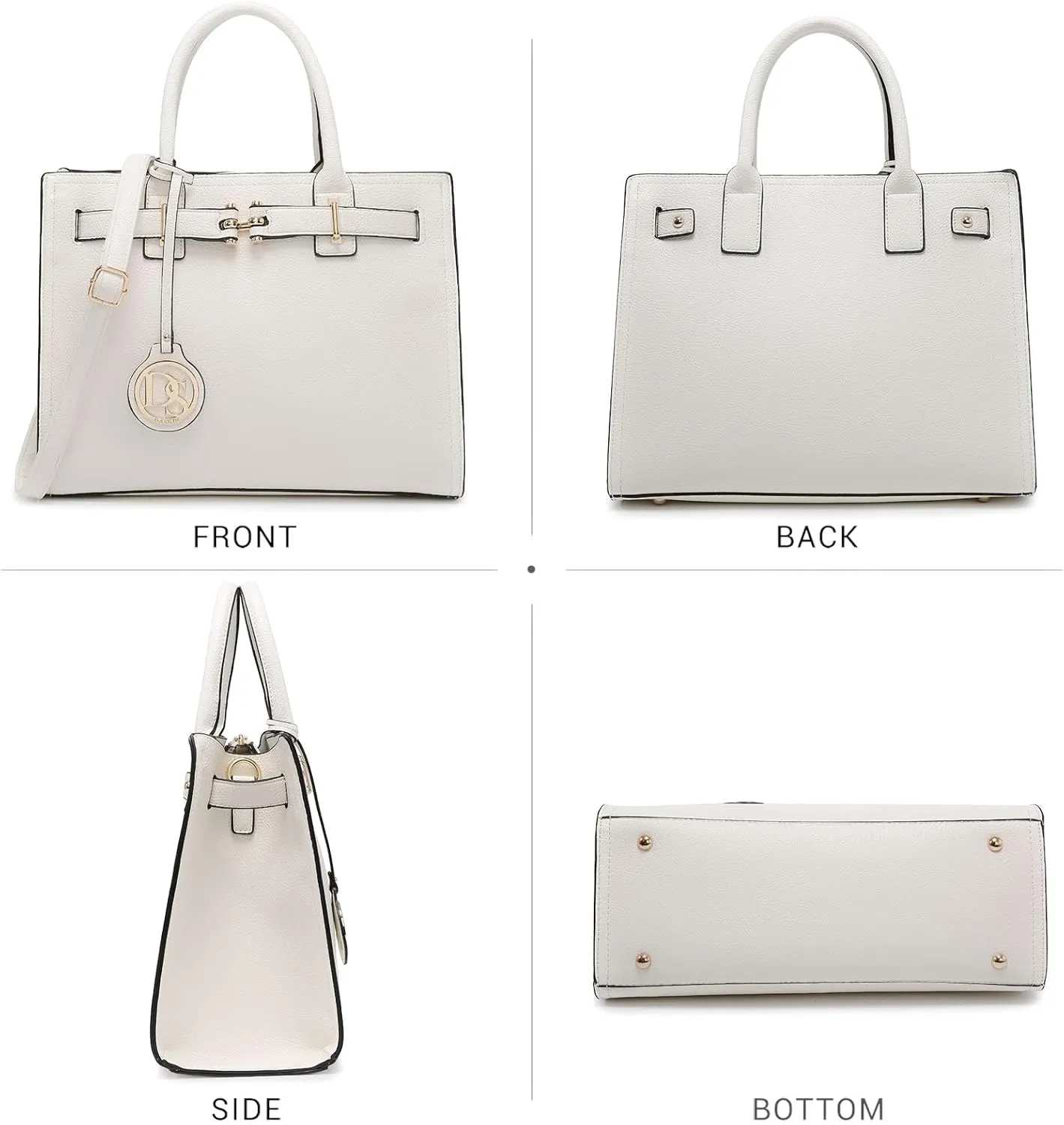 Dasein Women Satchel Purses Handbags Belted Top-handle Work Tote Shoulder Bags with Long Strap