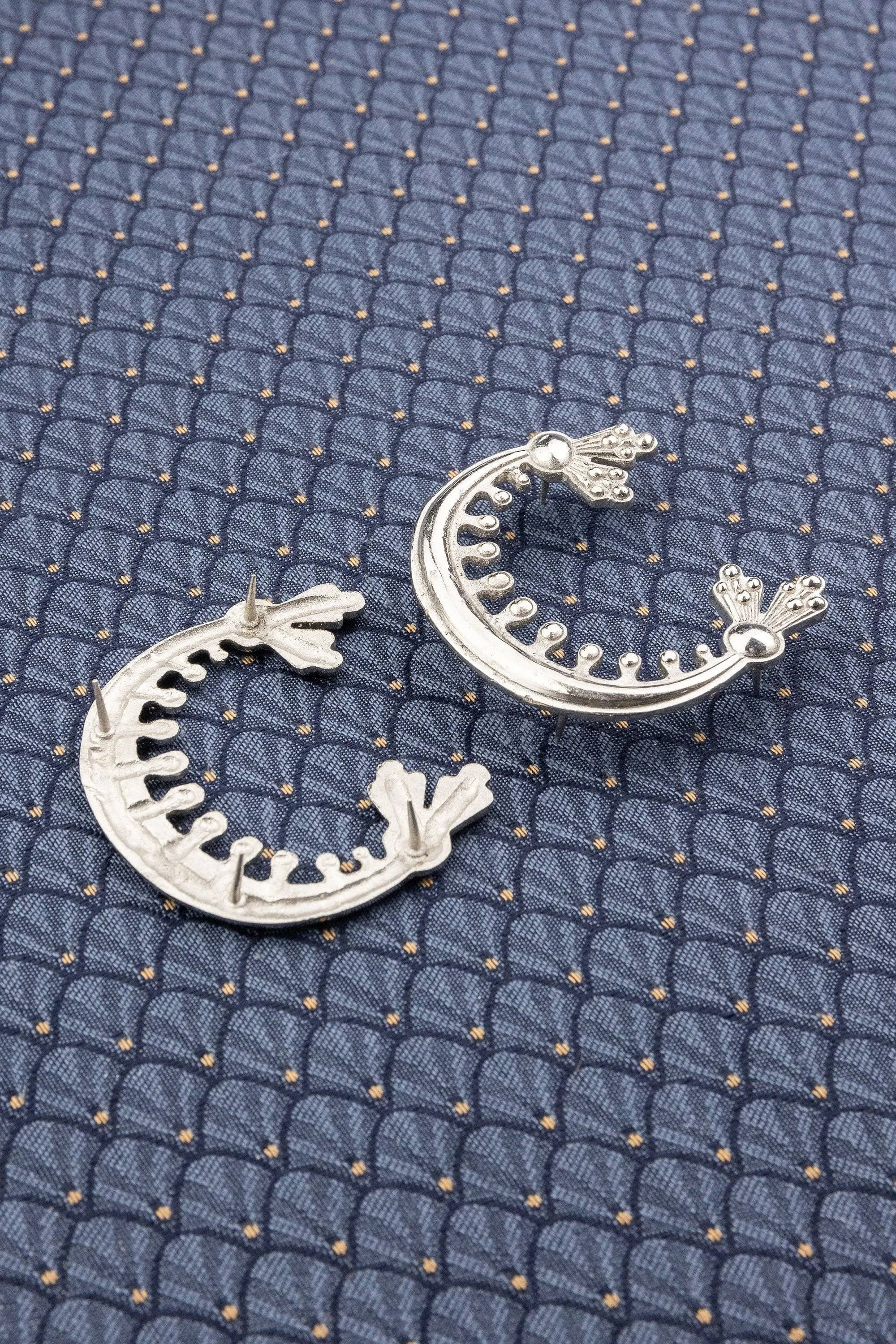 Decorative Kidney Purse Fittings (Pair) Silver Colour