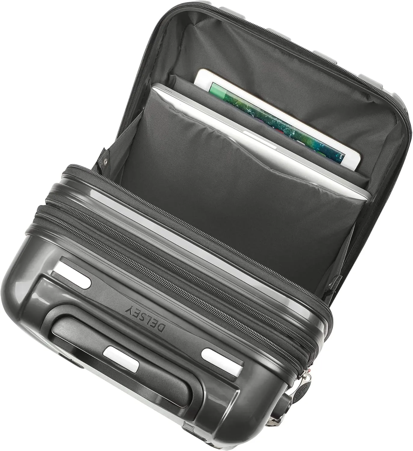 Delsey Luggage Aero 2 Piece Set (19"/29") Spinner Suitcase (Charcoal)