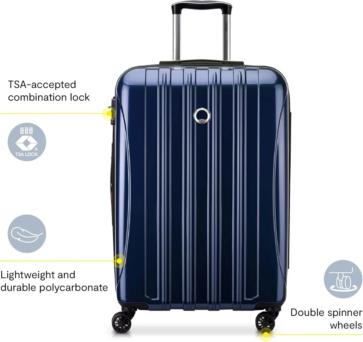 Delsey Luggage Aero 2 Piece Set (19"/29") Spinner Suitcase (Charcoal)