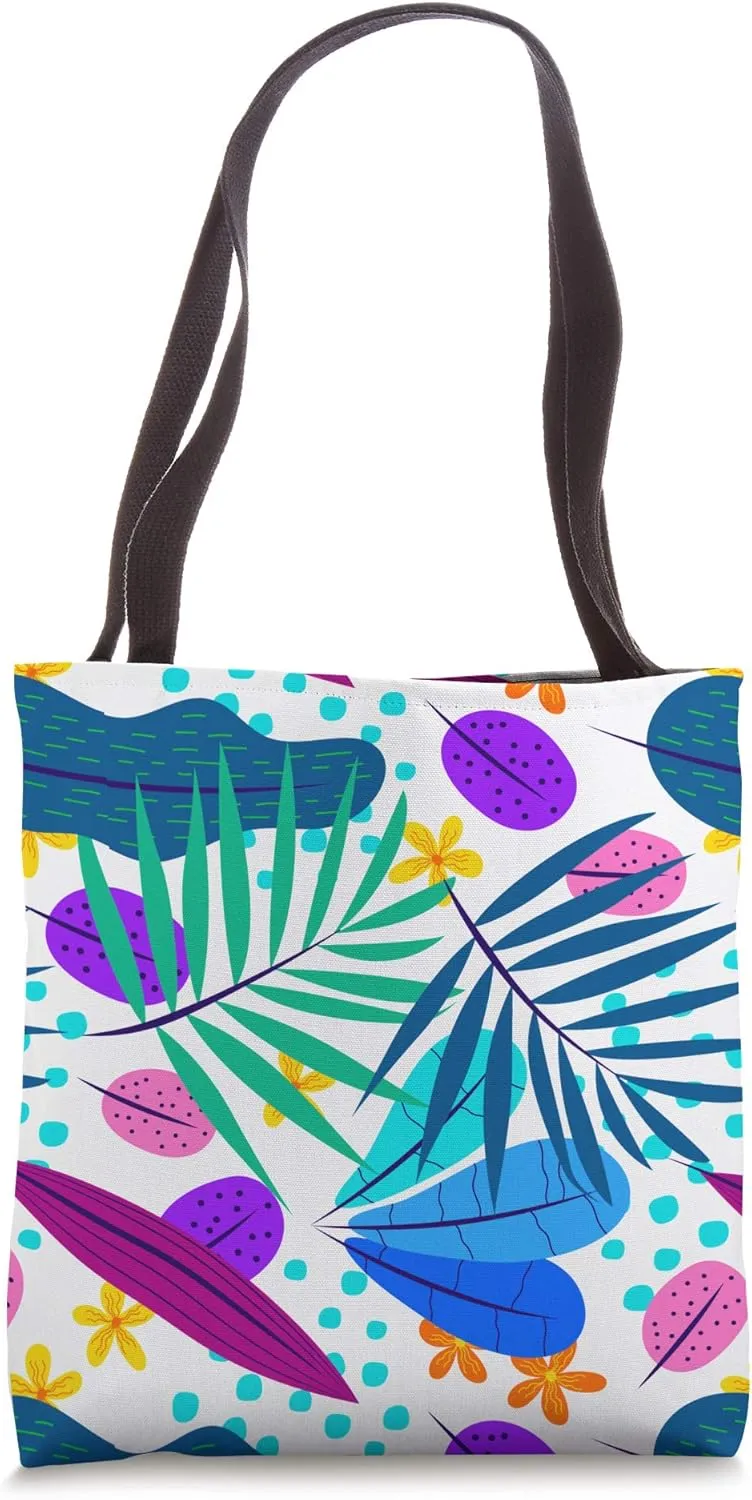 Design Gift Beautiful Pattern Floral Colorful Leaves Deco Tote Bag