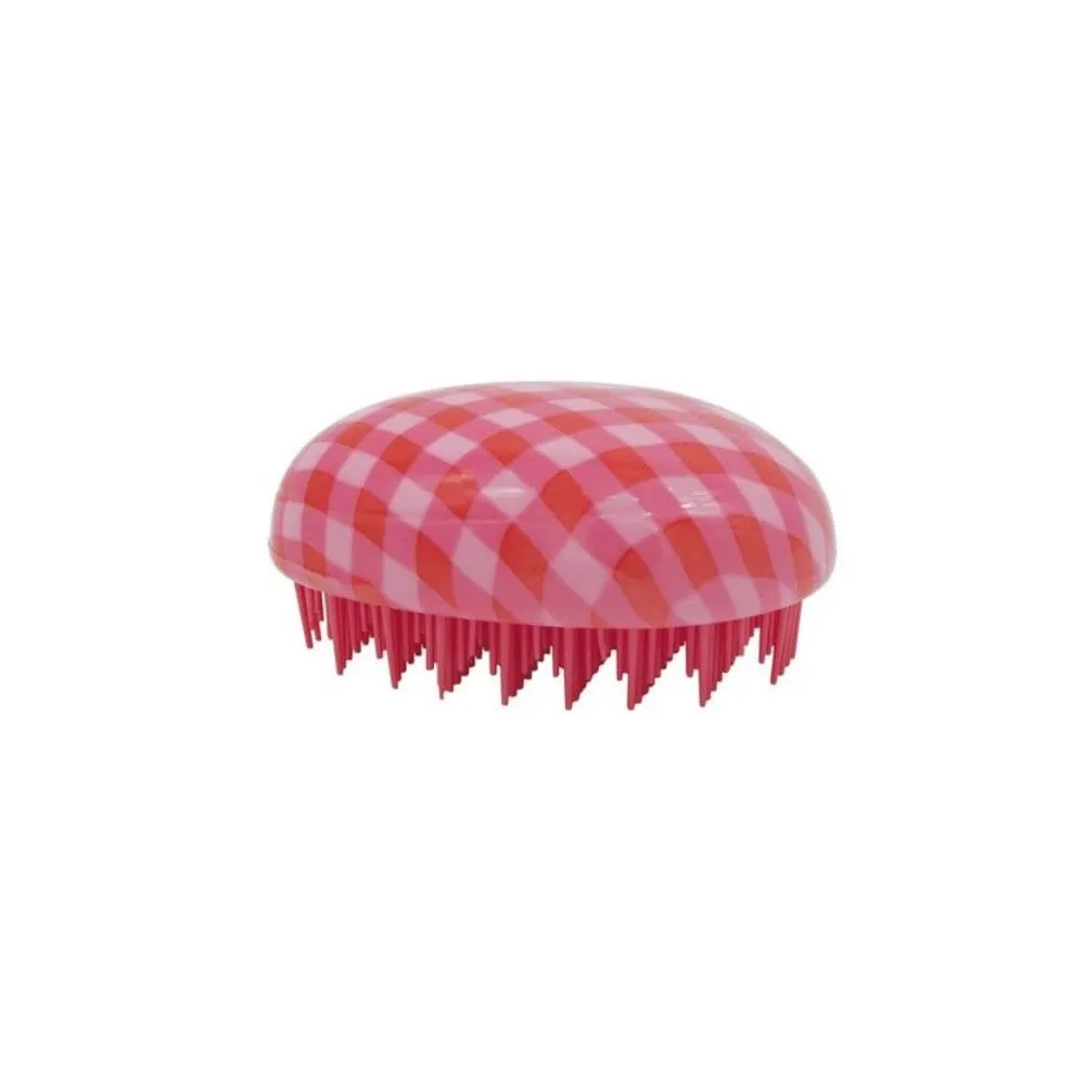 Detangling Hair Brush Small Travel Size Pink Gingham