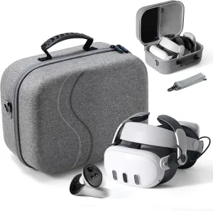 DEVASO Carrying Case for Meta Quest 3,Travel Case Compatible with Kiwi Design/BOBOVR M3 Battery Head Strap, Controllers and Other Accessories, Portable Hard and Superior Protection for Oculus Quest 3