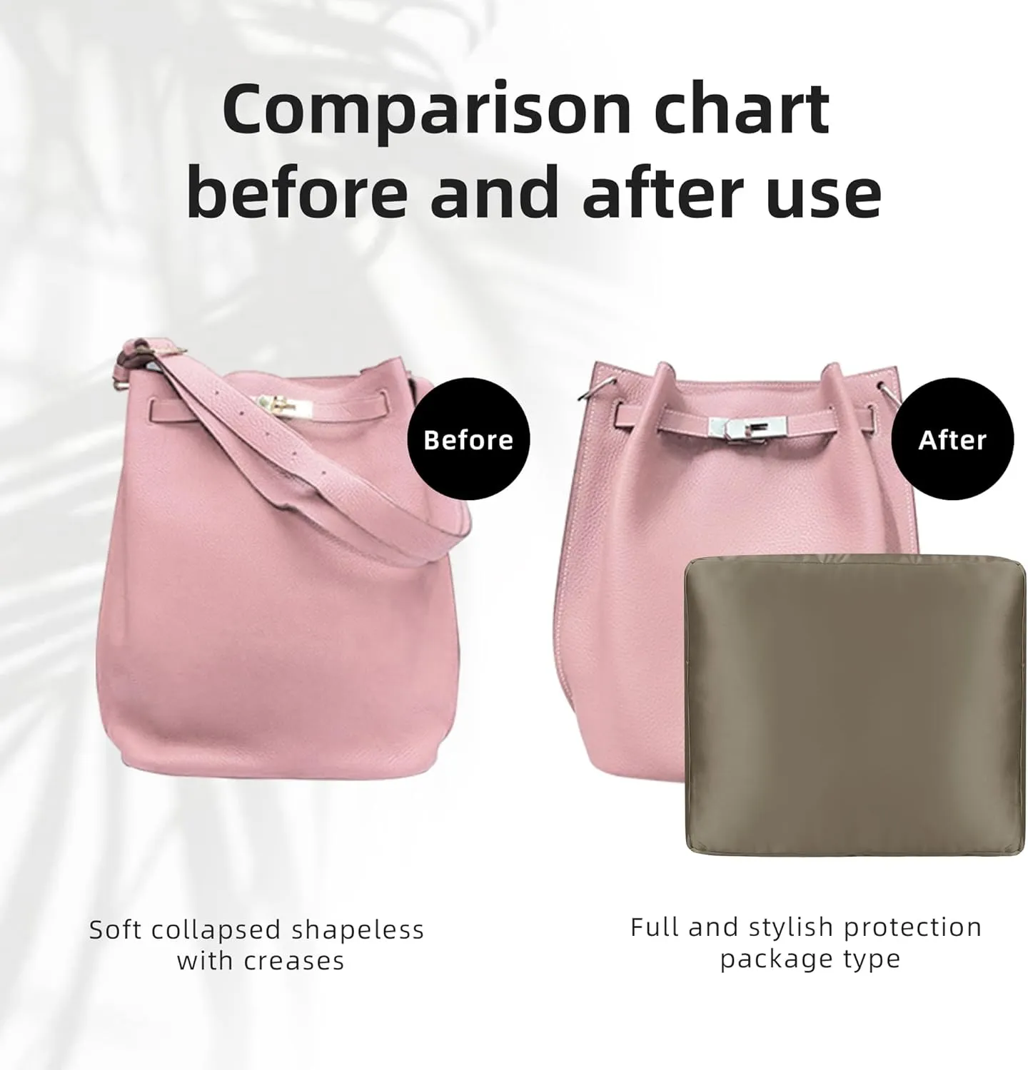 DGAZ Purse Pillow Insert for Hermes So kelly bags, Memory Foam, Silky Pillow Shaper for Luxury Handbags(Etoupe Grey,So kelly 26)