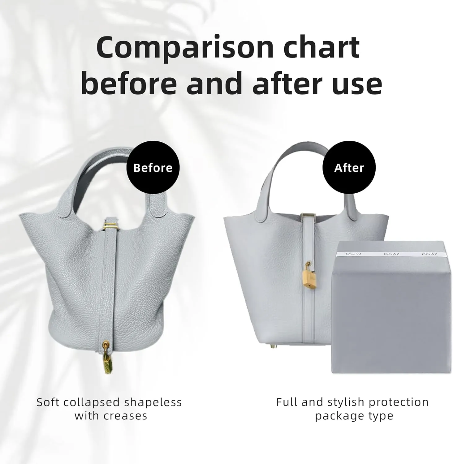 DGAZ Purse Pillow Shaper Insert,Luxury Handbag Tote Shapers, Memory Foam- Fits picotin14/18/22/26/31Bags(Bleu pale,PC18)