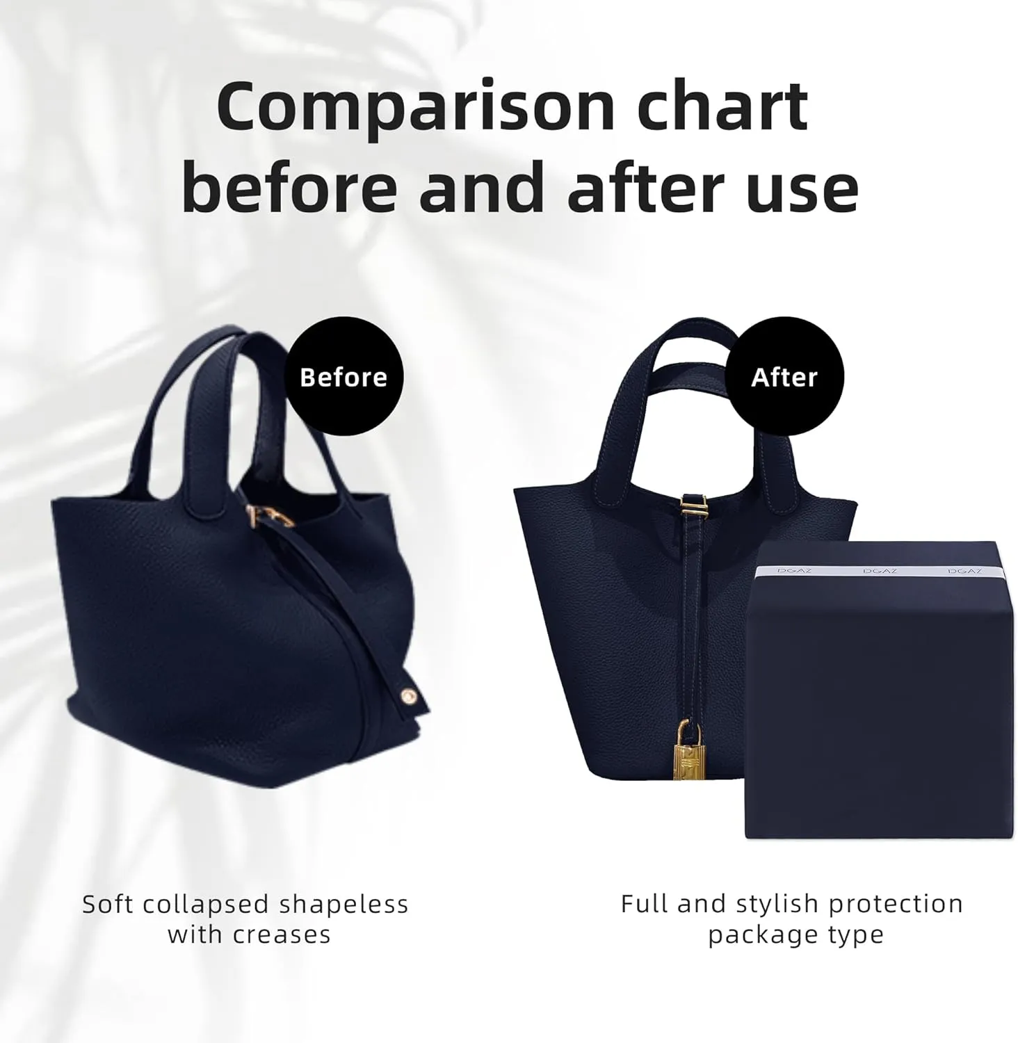 DGAZ Purse Pillow Shaper Insert,Luxury Handbag Tote Shapers, Memory Foam- Fits picotin14/18/22/26/31Bags(Blue nuit,PC18)