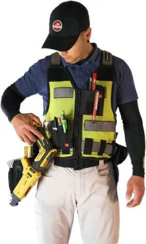 Diamondback Hi-Viz 701 Tool Vest - Safety Tool Vest for Carpenters, Roofers & Electricians