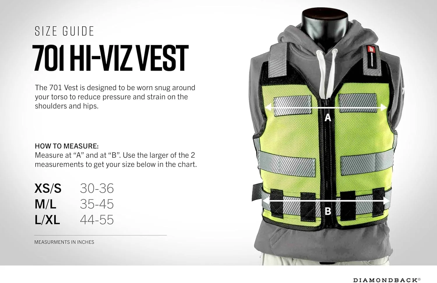 Diamondback Hi-Viz 701 Tool Vest - Safety Tool Vest for Carpenters, Roofers & Electricians