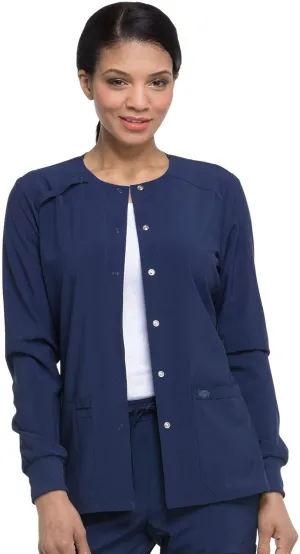 Dickies Scrub Jackets for Woman Snap Front Warm-up Jacket with 2 Pockets - DK305