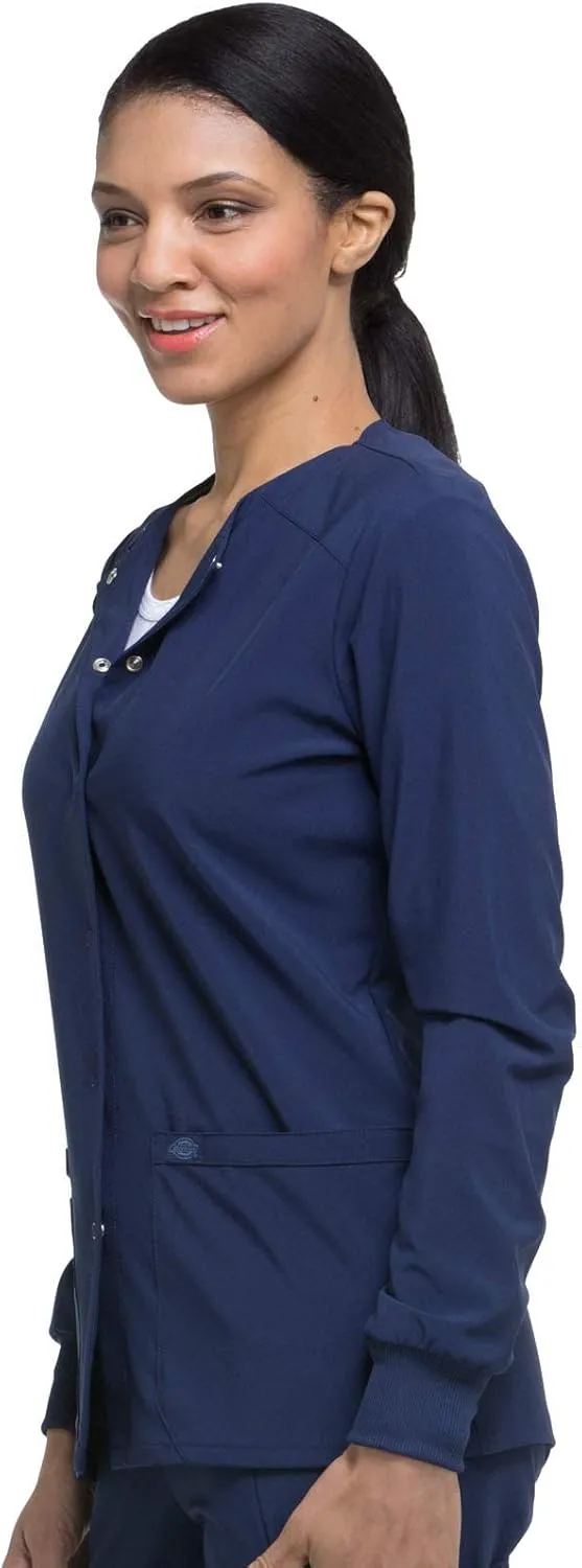 Dickies Scrub Jackets for Woman Snap Front Warm-up Jacket with 2 Pockets - DK305