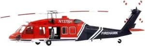 Diecast Plane Model 172 for UH-60 N137BH Medium Utility Helicopte Black Hawk Firehawk Aircraft Model for Collection