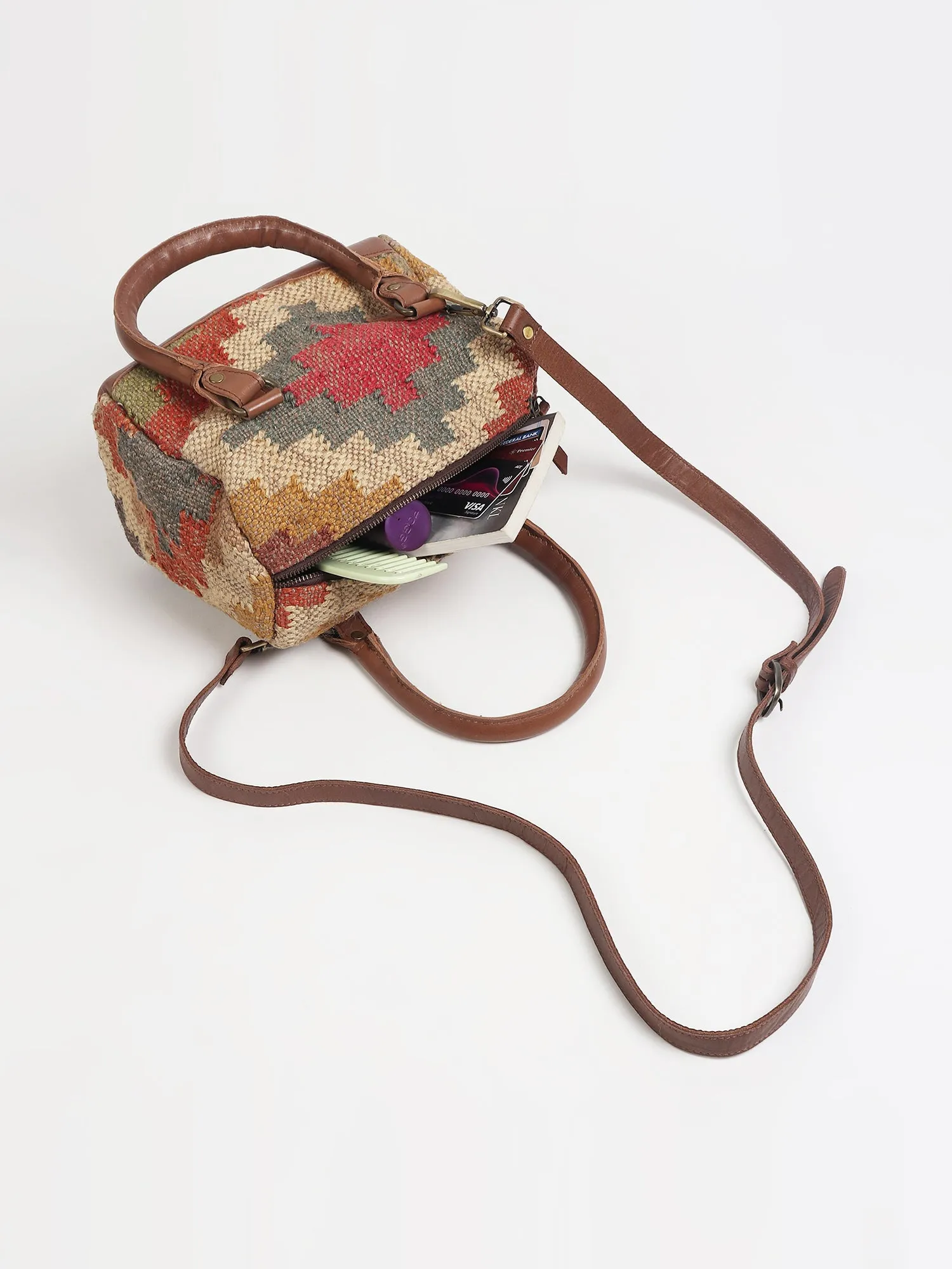 DIGILENT - KILIM & LEATHER DUFFLE BAG