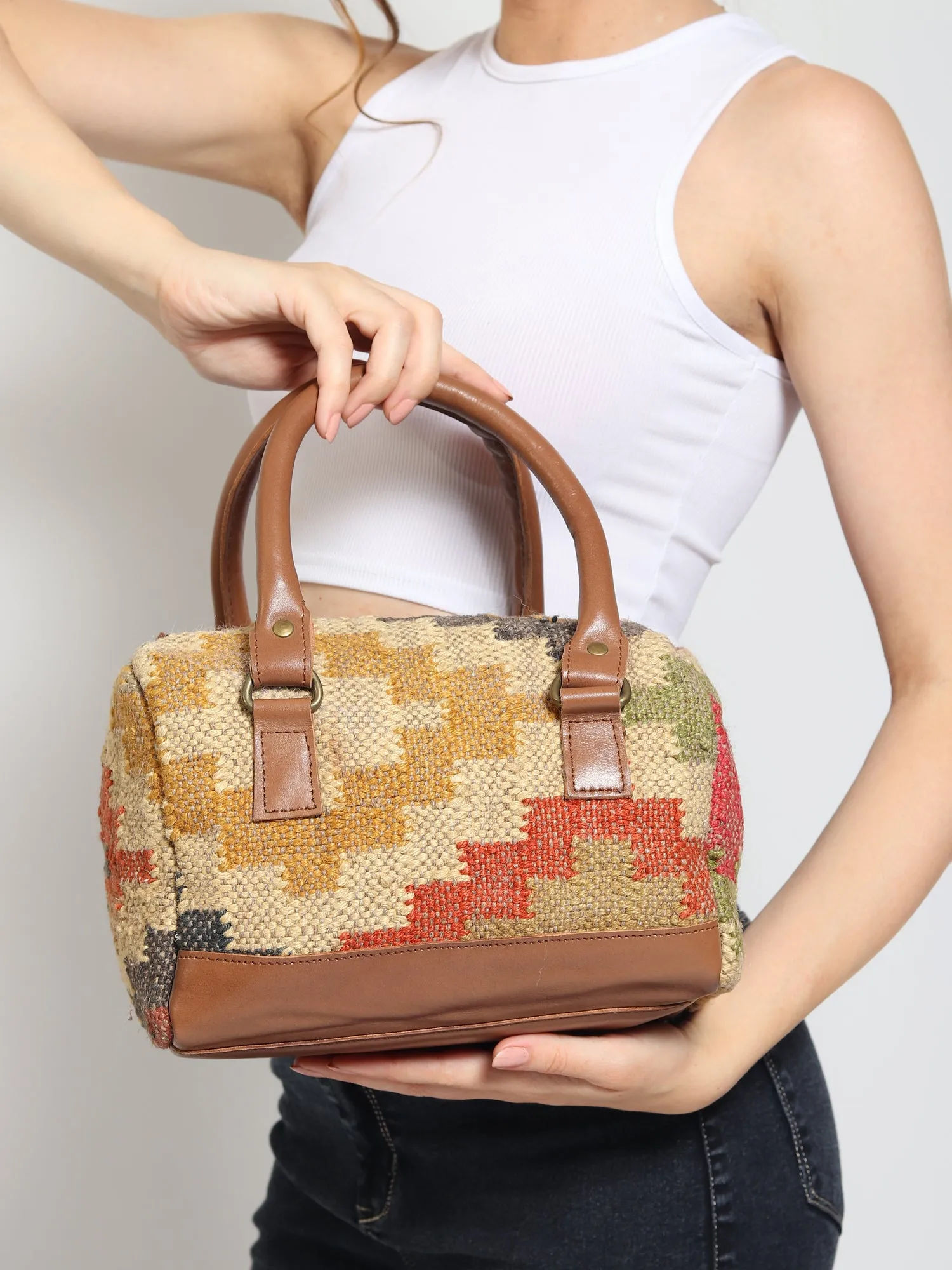 DIGILENT - KILIM & LEATHER DUFFLE BAG