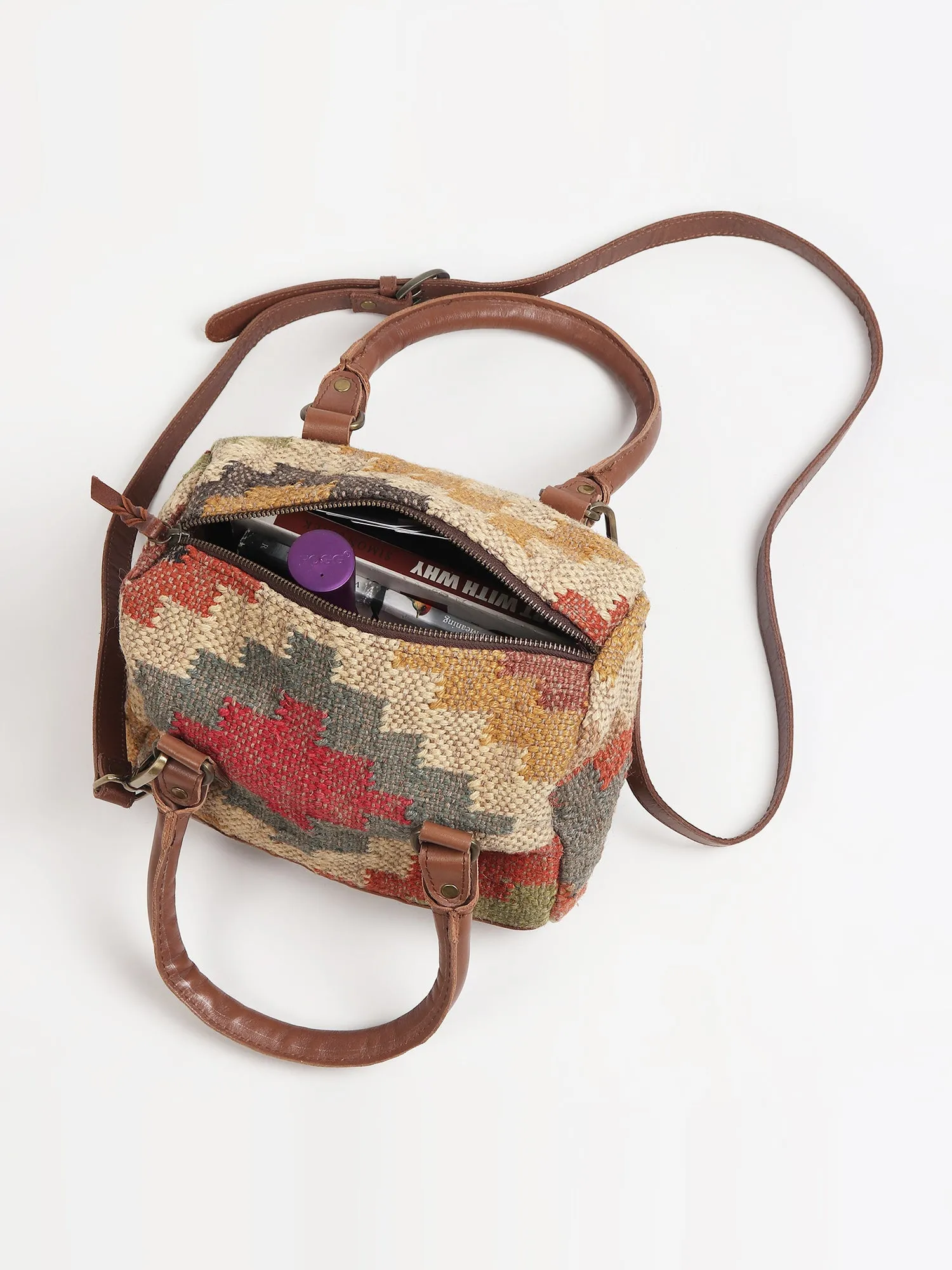 DIGILENT - KILIM & LEATHER DUFFLE BAG
