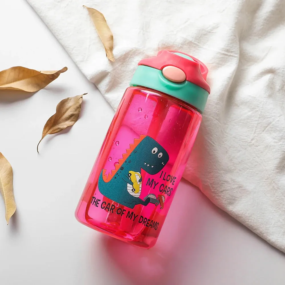 Dinosaur Water Bottle with Straw For Kids