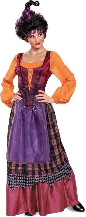 Disguise womens Mary Sanderson Costume, Deluxe Official Disney Hocus Pocus Costume Mary Dress