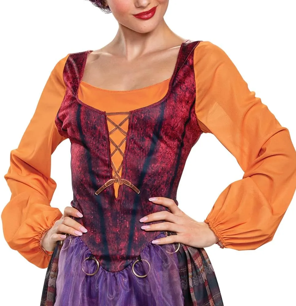 Disguise womens Mary Sanderson Costume, Deluxe Official Disney Hocus Pocus Costume Mary Dress