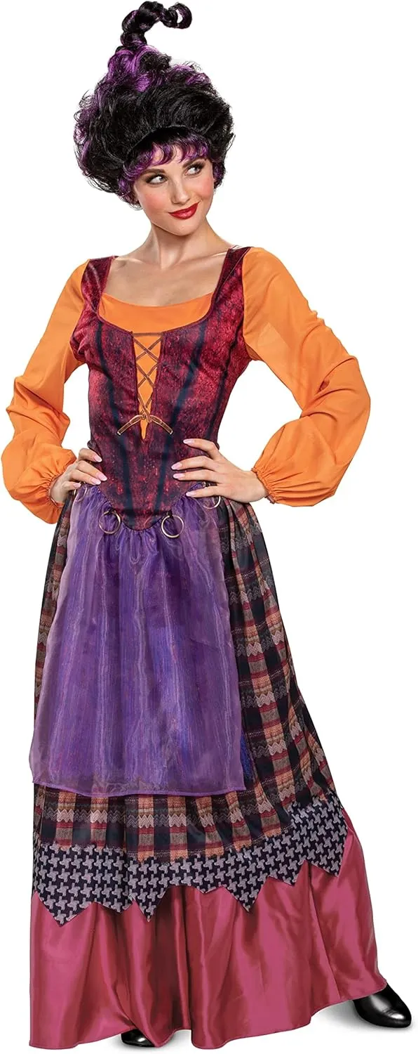 Disguise womens Mary Sanderson Costume, Deluxe Official Disney Hocus Pocus Costume Mary Dress