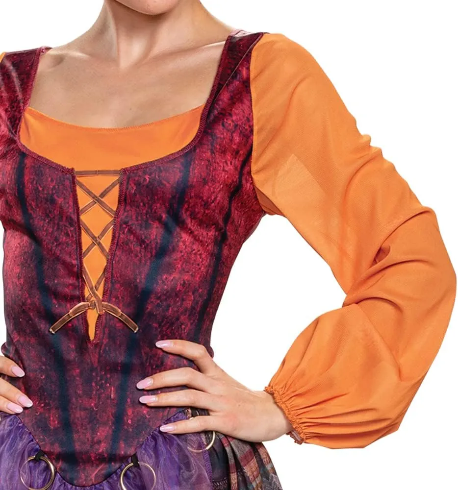 Disguise womens Mary Sanderson Costume, Deluxe Official Disney Hocus Pocus Costume Mary Dress