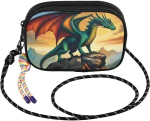 Dragon Stand Rocky Crossbody Bags for Women Cell Phone Purses Women's Shoulder Handbag Wallet Purse with Rope Pendant