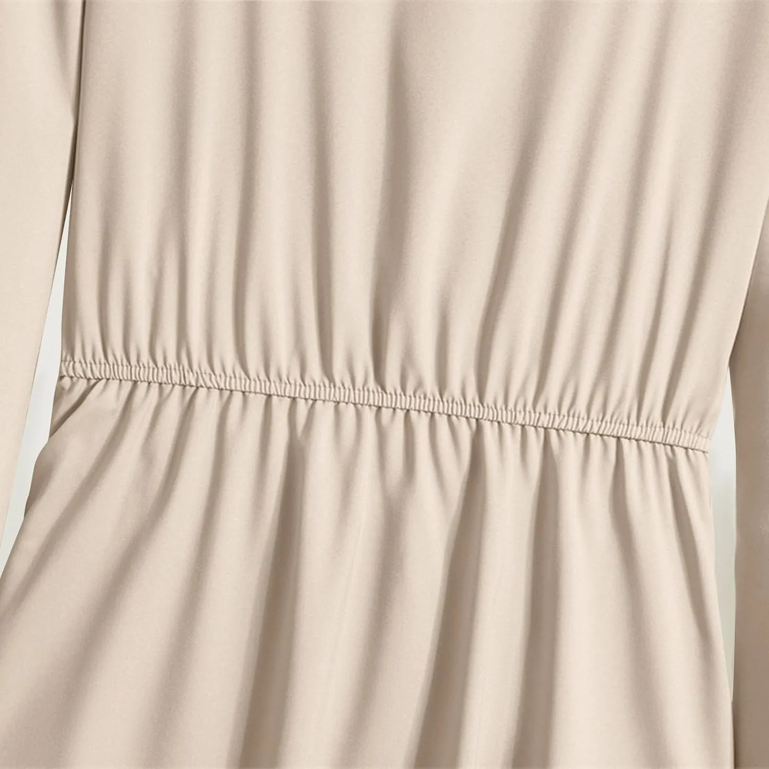 Dresses for Women Fall Casual 2024 Big Hem Elastic Waist Flowy Dress Long Sleeve Comfy Outdoor Vacation Maxi Dresses