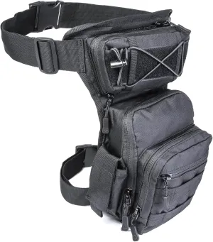 Drop Leg Bag Tool Fanny Thigh Pack Leg Rig Military Motorcycle Camera Utility Pouch (Black)
