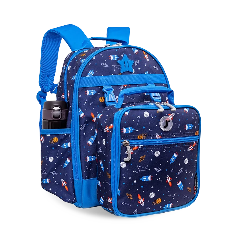 Duet Kids Backpack & Detachable Lunch Box Set in Spaceship