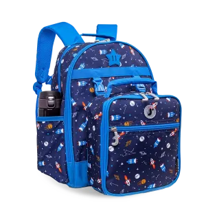Duet Kids Backpack & Detachable Lunch Box Set in Spaceship