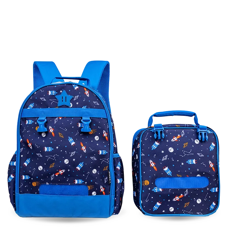 Duet Kids Backpack & Detachable Lunch Box Set in Spaceship