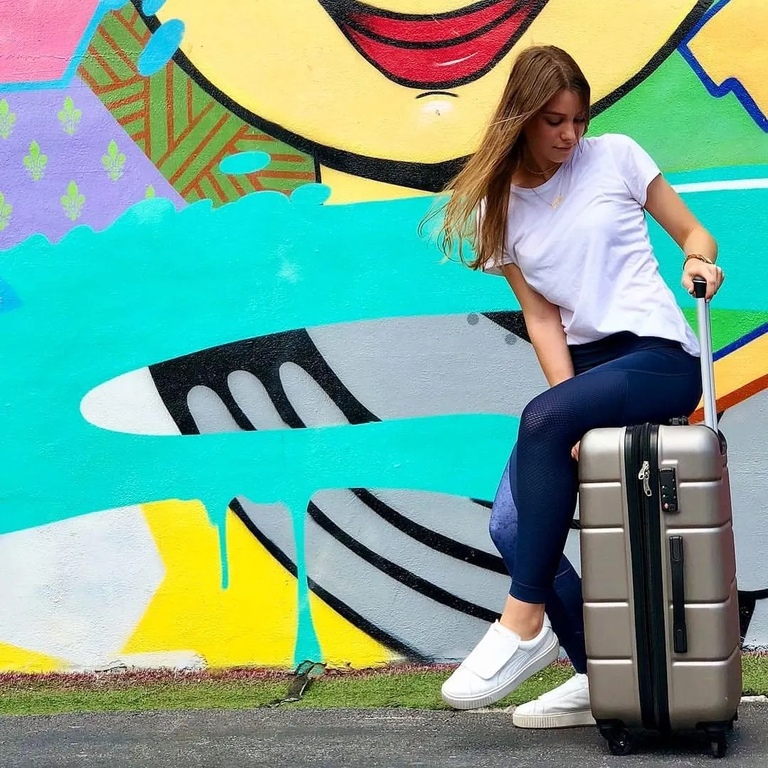 DUKAP RODEZ Hardside Luggage with Ergonomic Handles and TSA Lock | Spacious Traveling Suitcase, Travel Suitcase with Four Spinner Wheels and Studs | 20 Inch Carry On Luggage | Silver