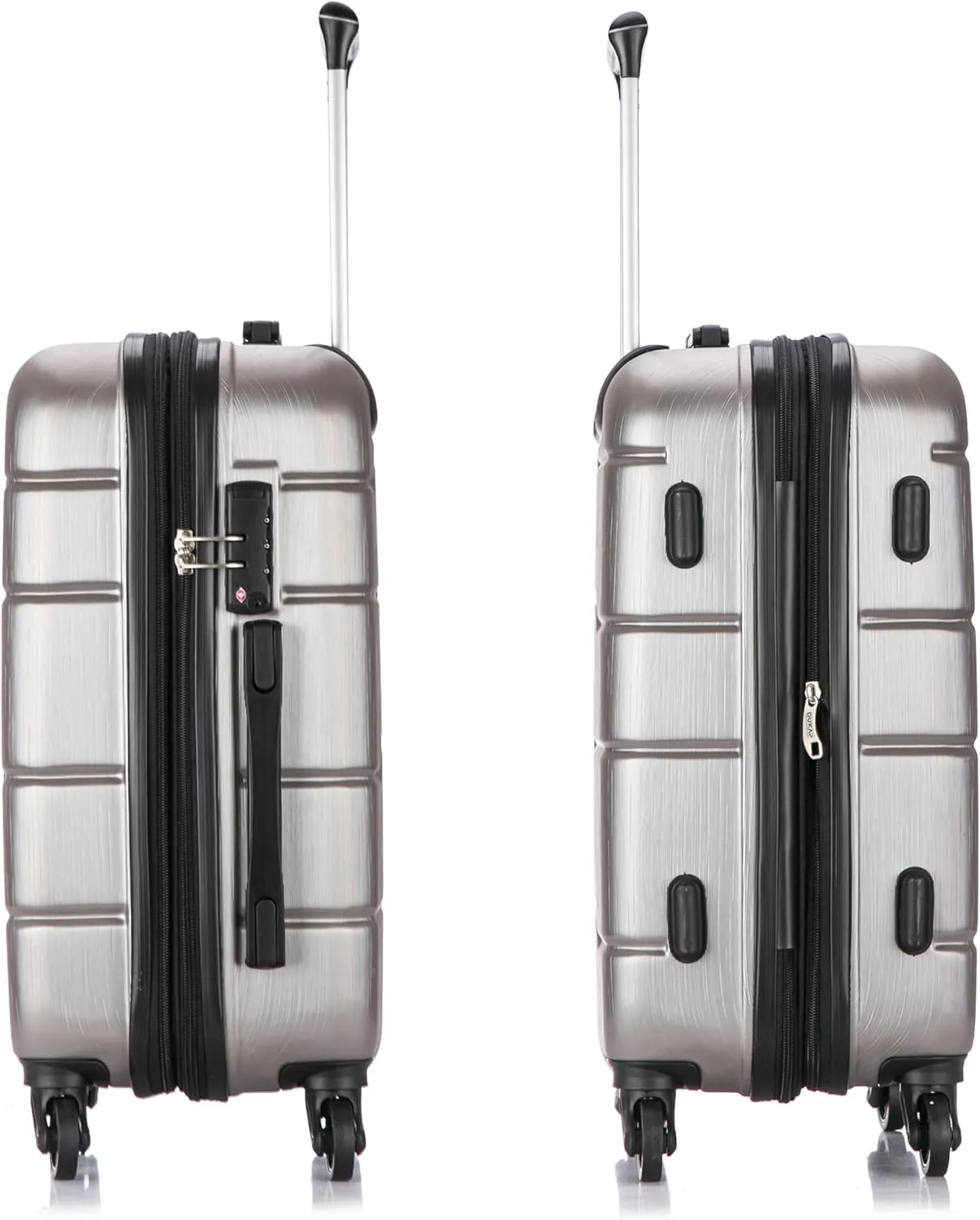 DUKAP RODEZ Hardside Luggage with Ergonomic Handles and TSA Lock | Spacious Traveling Suitcase, Travel Suitcase with Four Spinner Wheels and Studs | 20 Inch Carry On Luggage | Silver