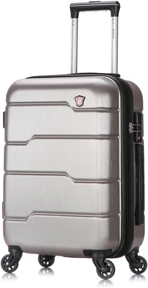 DUKAP RODEZ Hardside Luggage with Ergonomic Handles and TSA Lock | Spacious Traveling Suitcase, Travel Suitcase with Four Spinner Wheels and Studs | 20 Inch Carry On Luggage | Silver