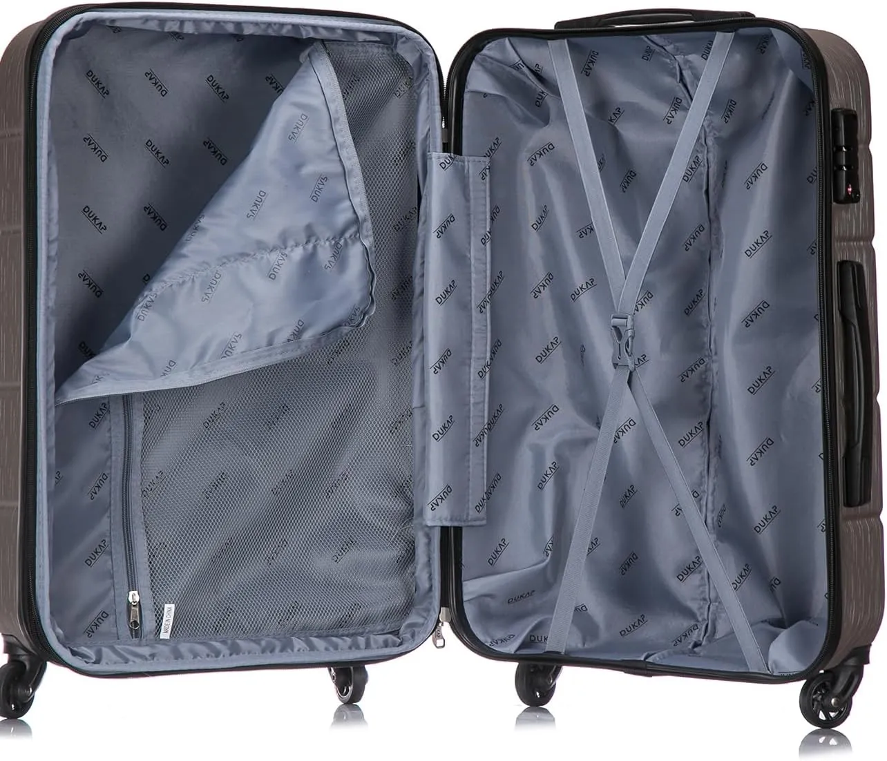 DUKAP RODEZ Hardside Luggage with Ergonomic Handles and TSA Lock | Spacious Traveling Suitcase, Travel Suitcase with Four Spinner Wheels and Studs | 20 Inch Carry On Luggage | Silver