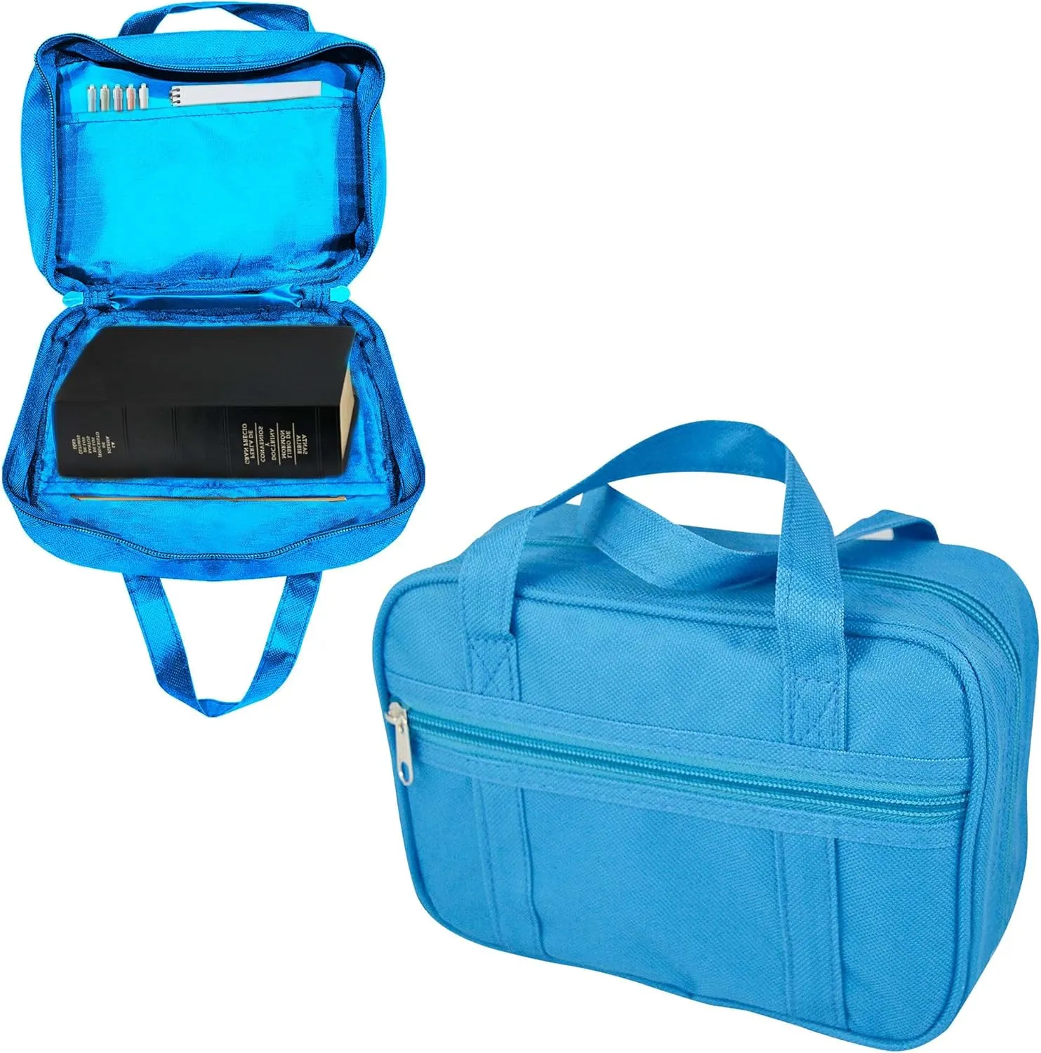 Durable Canvas Scripture Carrying Case | Protective Holder & Organizer for LDS Quad or Triple Combination | Book Bag for Scriptures